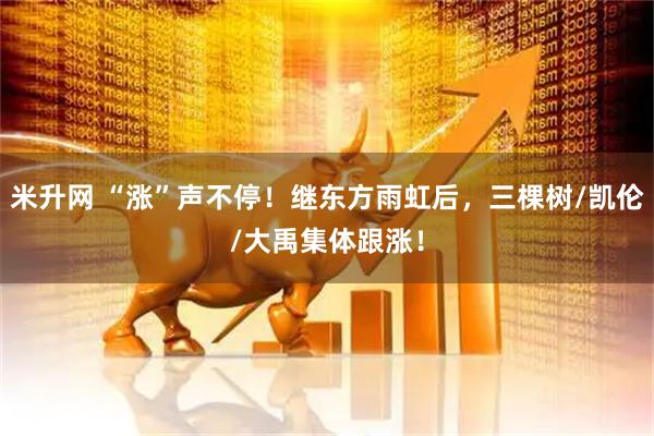 米升网 “涨”声不停！继东方雨虹后，三棵树/凯伦/大禹集体跟涨！